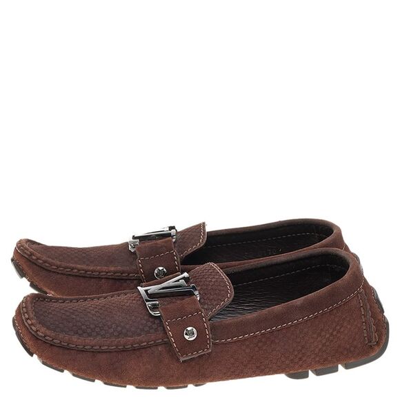 Louis Vuitton Brown Monte Carlo Suede Slip on Loafers Size 40 - Picture 4 of 4